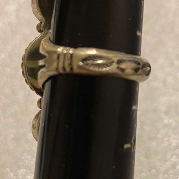 Dramatic 5 Stone Sterling Ring - Orange Spiny - Kingman - Size 9 - Picture 7 of 15